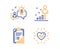 Checklist, Idea and Stats icons set. Heartbeat sign. Graph report, Solution, Business analysis. Medical heart. Vector