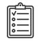 Checklist line icon, clipboard and note