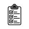 Checklist linear icon. Black symbol of checklist on white background.