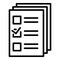 Checklist papers icon, outline style