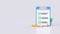 Checklist render 3d - paper clipboard, task check list and office pencil. Exam note, clip board for web page