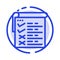 Checklist, Testing, Report, Qa Blue Dotted Line Line Icon