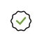 Checklist tick badge icon design template vector