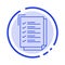 Checklist, To Do List, Work Task, Notepad Blue Dotted Line Line Icon