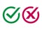 Checkmark and X or Confirm and Deny Icon