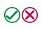 Checkmark and X or Confirm and Deny Icon