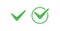 Checkmark green icon. Consent and approval symbol