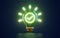 Checkmark icon glowing inside lightbulb on dark background 3d render