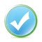 Checkmark icon natural aqua cyan blue round button