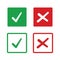 Checkmark and X mark icon. check and uncheck icon vector. validation icon vector. for apps and websites