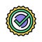 checkmark quality color icon vector illustration