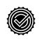 checkmark quality glyph icon vector illustration