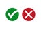 Checkmark, X, Yes and No or Confirm and Deny Icon