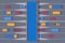 Checkpoint of collection on autobahn and toll road . Car and roadside point. Highway toll area with transport. Top view