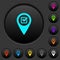 Checkpoint GPS map location dark push buttons with color icons