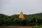 Chedi Buddhakhaya, built to mimic the Mahabodhi stupa of Bodhgaya in India, a symbol of Sangklaburi, Kanchanaburi, Thailand