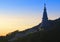 A Chedi Monument Atop Doi Inthanon Near Chiang Mai, Thailand, at Sunset