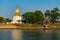 Chedi Sri Suriyothai at Wat Suan Luang Sobsawan on the east bank of Chao Phraya River in Ayutthaya