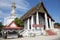 Chedi and ubosot of Wat Phra Mahathat Woramahawihan in Nakhon Si Thammarat, Thailand