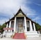 Chedi and ubosot of Wat Phra Mahathat Woramahawihan in Nakhon Si Thammarat, Thailand