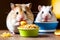 Cheek hamsters eating cheese generated by ai