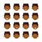 Cheeky african man emoticon set