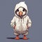 Cheeky Chicken: Dark Proportions And Cozy Hoodie Fashion Illustration