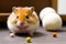 A cheeky hamster munching on cheese generated by ai