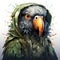 Cheeky Parrot Wearing Cozy Hoodie: Realistic Hyper-detailed Illustration
