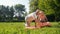 Cheerful aged couple preparing for sport exercises