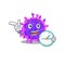 Cheerful alpha coronavirus cartoon character style with clock