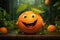 Cheerful animated orange with a smile on his face