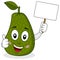 Cheerful Avocado Character with Banner