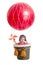 Cheerful baby on hot air balloon