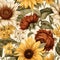 Cheerful and balanced seamless pattern with vibrant sunflowers in various sizes and colors