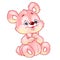 Cheerful bear pink sitting