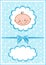 Cheerful blue babies card.