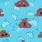 Cheerful bright seamless pattern with poops