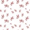 Cheerful candy cane background seamless pattern. Hand drawn watercolor cute christmas red candy. Nursery illustration