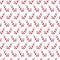Cheerful candy cane on white background seamless pattern