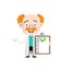 Cheerful Cardiologist Doctor Showing Good Medical Report Vector