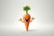 Cheerful Carrot Cartoon Character on Transparent Background. AI