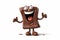 Cheerful Cartoon Chocolate Transparent Background, AI