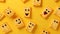 Cheerful cartoon crackers on a yellow background