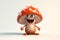 Cheerful Cartoon Mushroom Transparent Background, AI