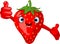 Cheerful Cartoon Strawberry character