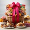 Cheerful Charms: A Basket Overflowing with Festive Cheer