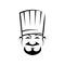Cheerful chef line art vector illustration