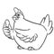 Cheerful chicken egg coloring page cartoon illustration