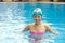 Cheerful Chinese swimmer